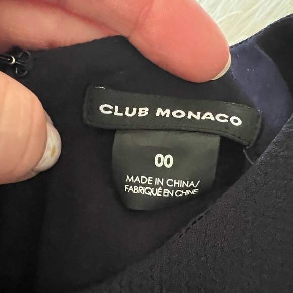 Club Monaco Navy Blue Bell Sleeve Sheath Dress - Size 00 - Picture 8 of 10